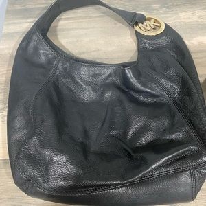 Michael Kors black leather tote/hobo